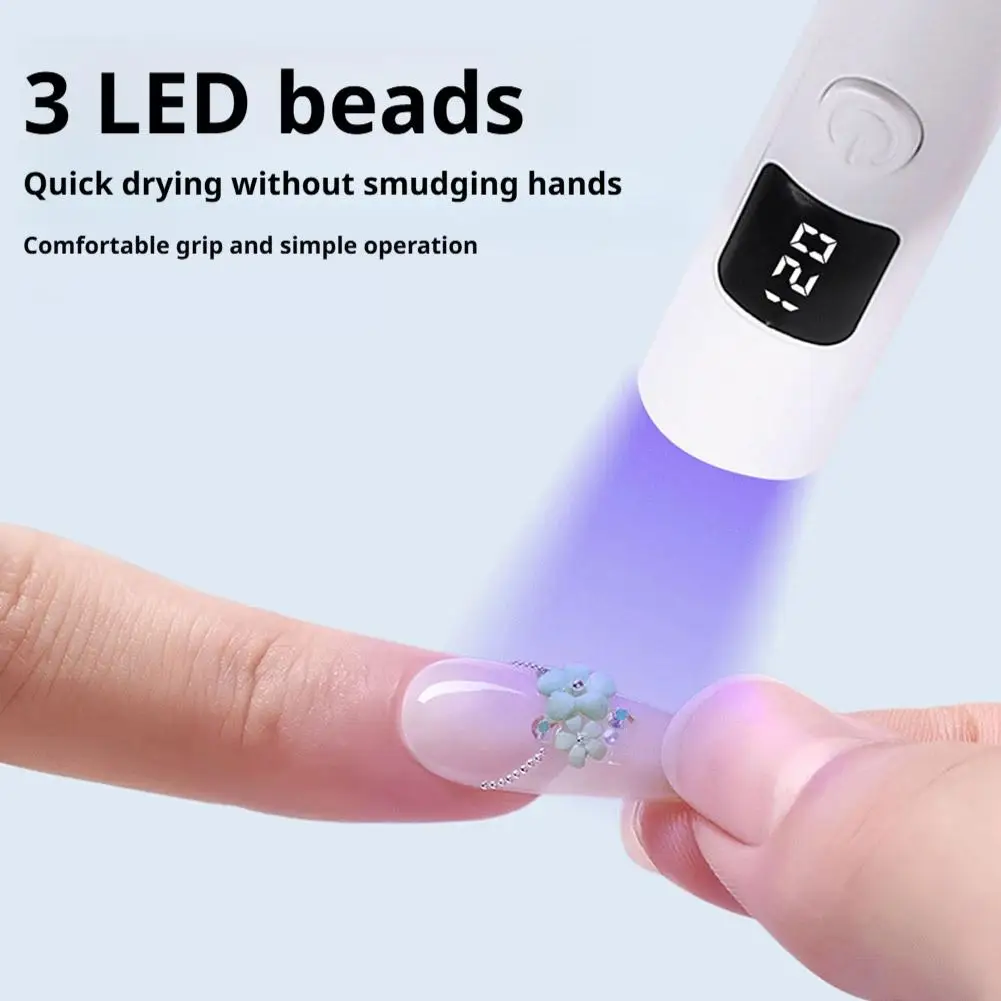 Handheld Cordless UV Nail Lamp with LCD Display, Portable Rechargeable Mini UV Light for Gel Nails,Rhinestone Glue & Liner Gel