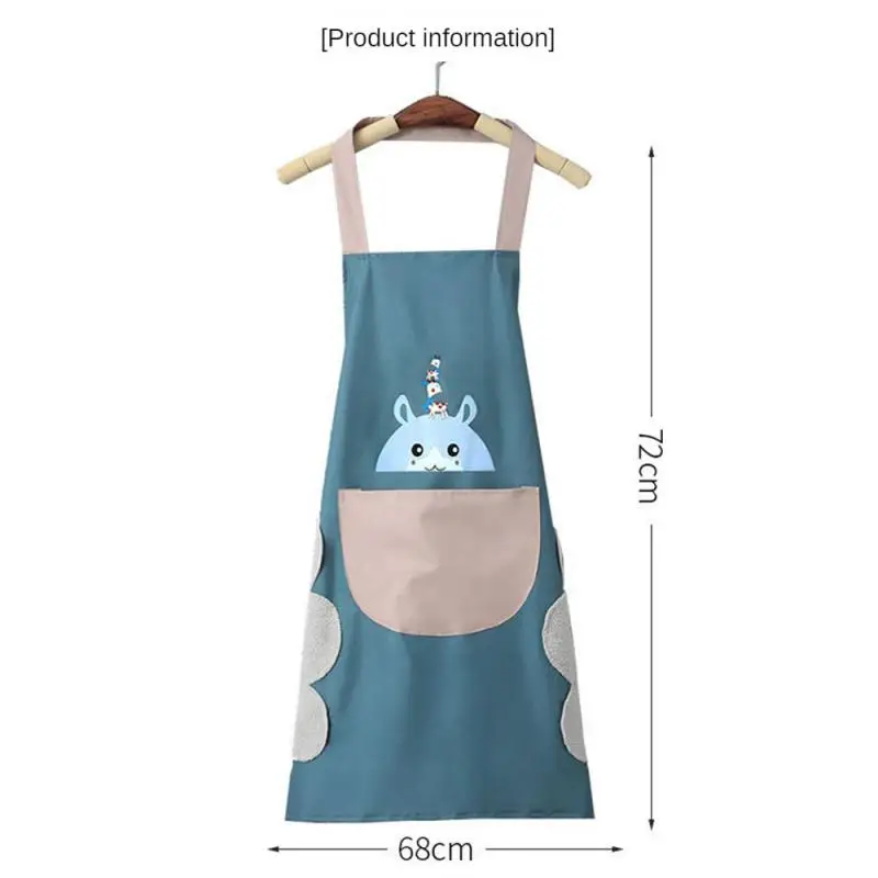 Cute Cartoon Rabbit Kitchen Apron For Men Women Home Cleaning Tools Pink White Waterproof Apron Cotton Linen Easy To Clean House