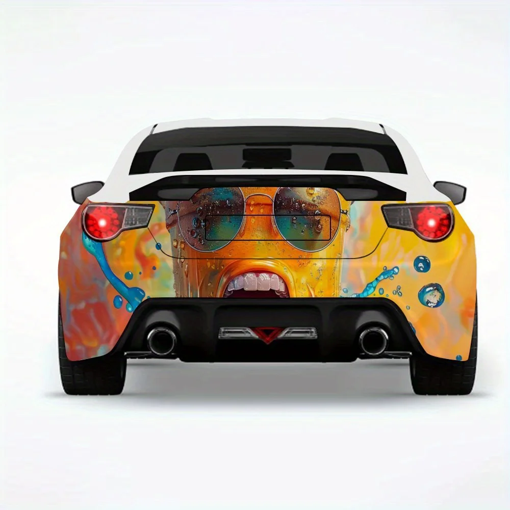 

Креативная наклейка на автомобиль с персонажем чашки, виниловая наклейка на заднюю часть автомобиля, водонепроницаемые самоклеящиеся виниловые наклейки для хвоста автомобиля и бампера