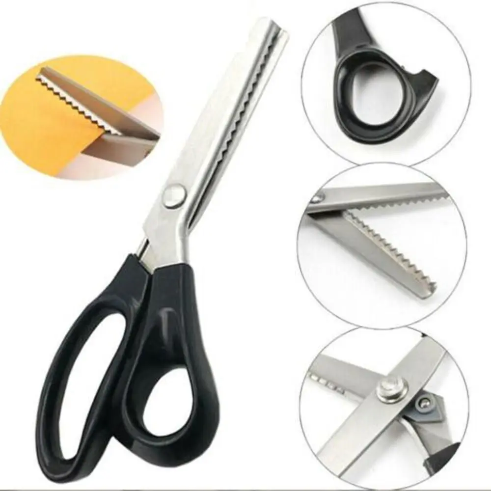 Leather Fabric Sewing Sewing Supplies Professional Tailor Scissors Needlework Scissors Pinking Shears Zig-Zag Tool Grip Handled