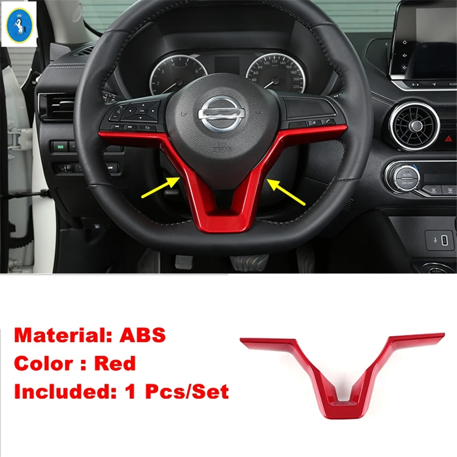 

For Nissan Teana Altima 2019 - 2023 Matte / Red / Carbon Fiber Car Steering Wheel Button Decoration Frame Accessories Cover Trim