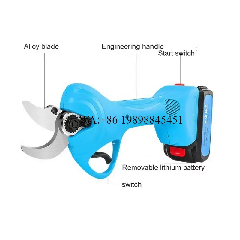 WMWMNU 30MM Cordless Pruning Scissors Li-ion Secateur Branch Cutter Pruner for Gardening