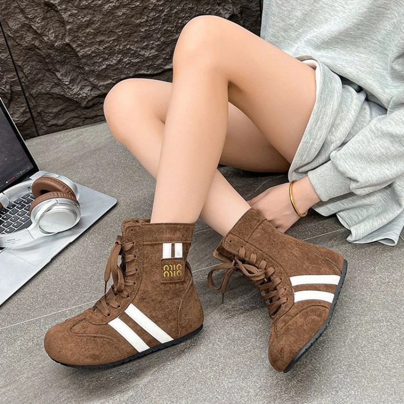 

New Style Classic Women Boots Women Suede Leather Shoes Retro Ankle Boots Elegant Casual High Boots Designer Fashion Women Shoes