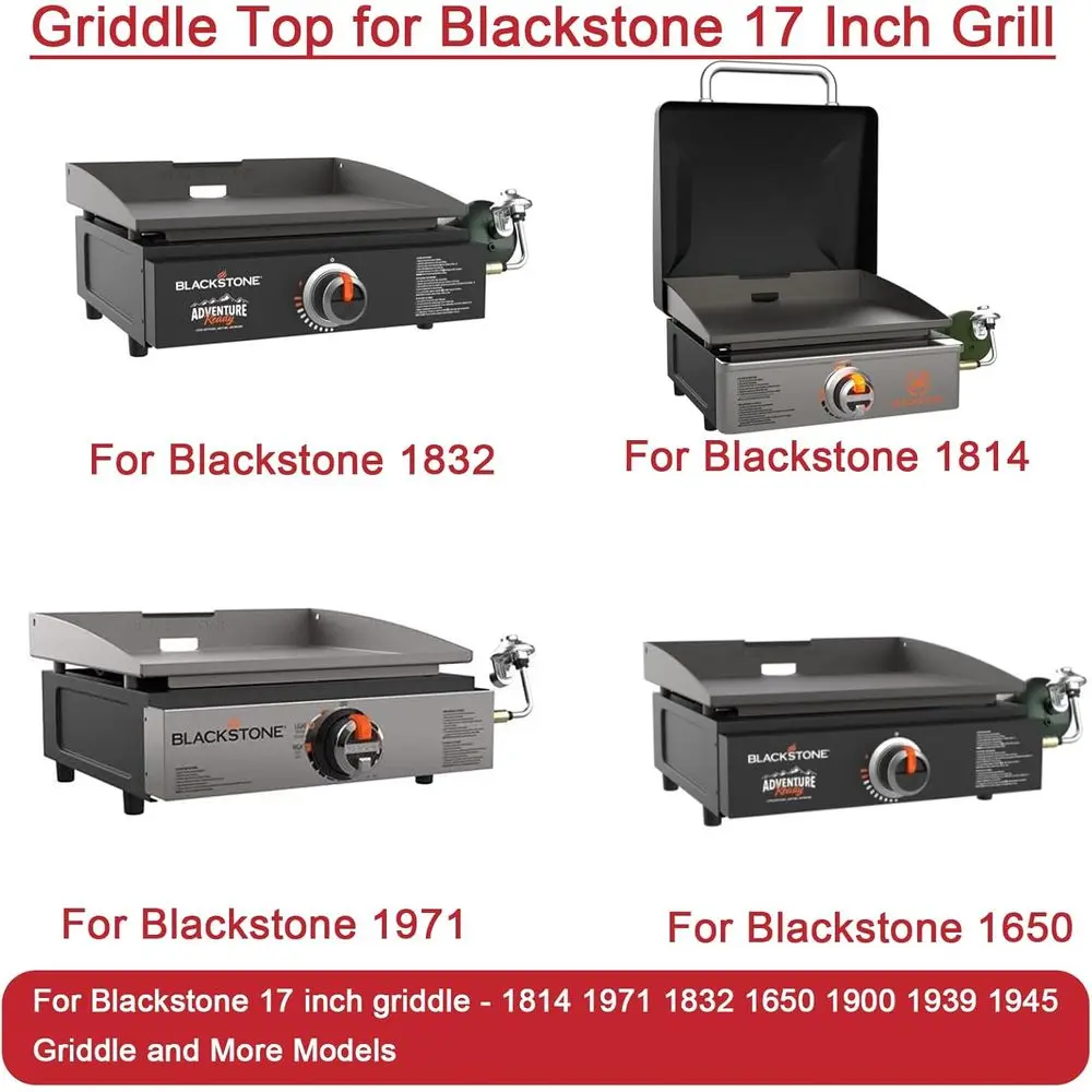 17 بديل للشواية المسطحة من بلاكستون للموديلات 1832، 1814، 1650، 1819، 1945 مع استنزاف الشحوم الخلفية