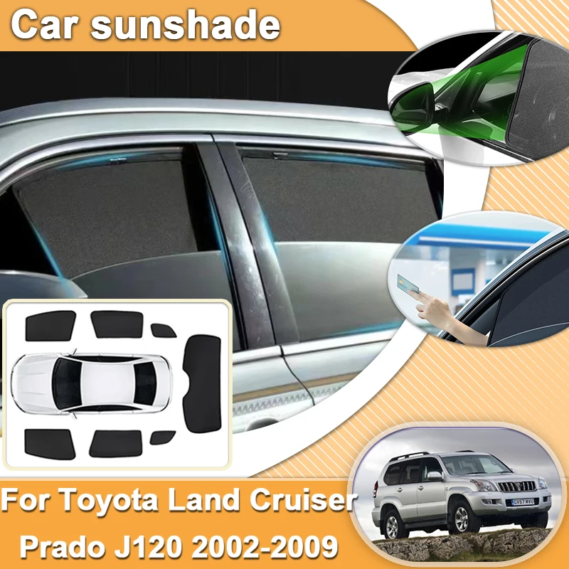 For Toyota Land Cruiser Prado 120 J120 Lexus GX 2002-2009 Mesh Sunshade Shield Windshield Curtain Side Window Cover Accessories