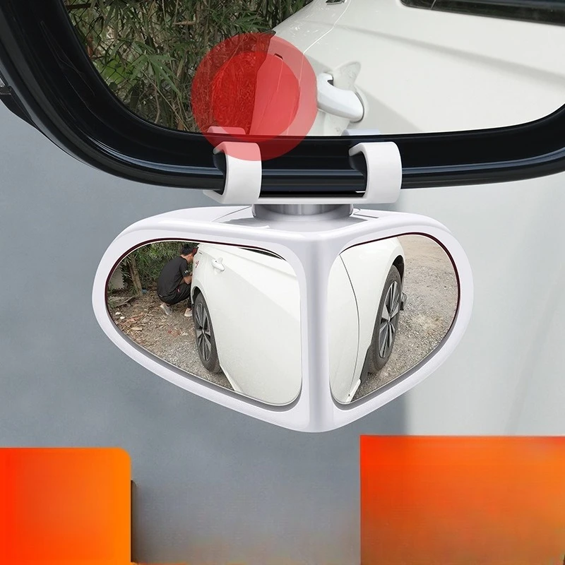 A Pair Car Blind Spot Auxiliary Mirror  360 Degree Ultra Clear Wide Angle Rearview Mirror Parking Aid Mirror