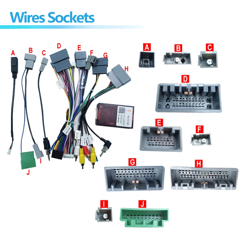 A Car Radio Wire Harness Power Adapter Canbus For HONDA CIVIC PILOT CRV CIVIC 16pin Android Stereo Video GPS ISO Cable Connector