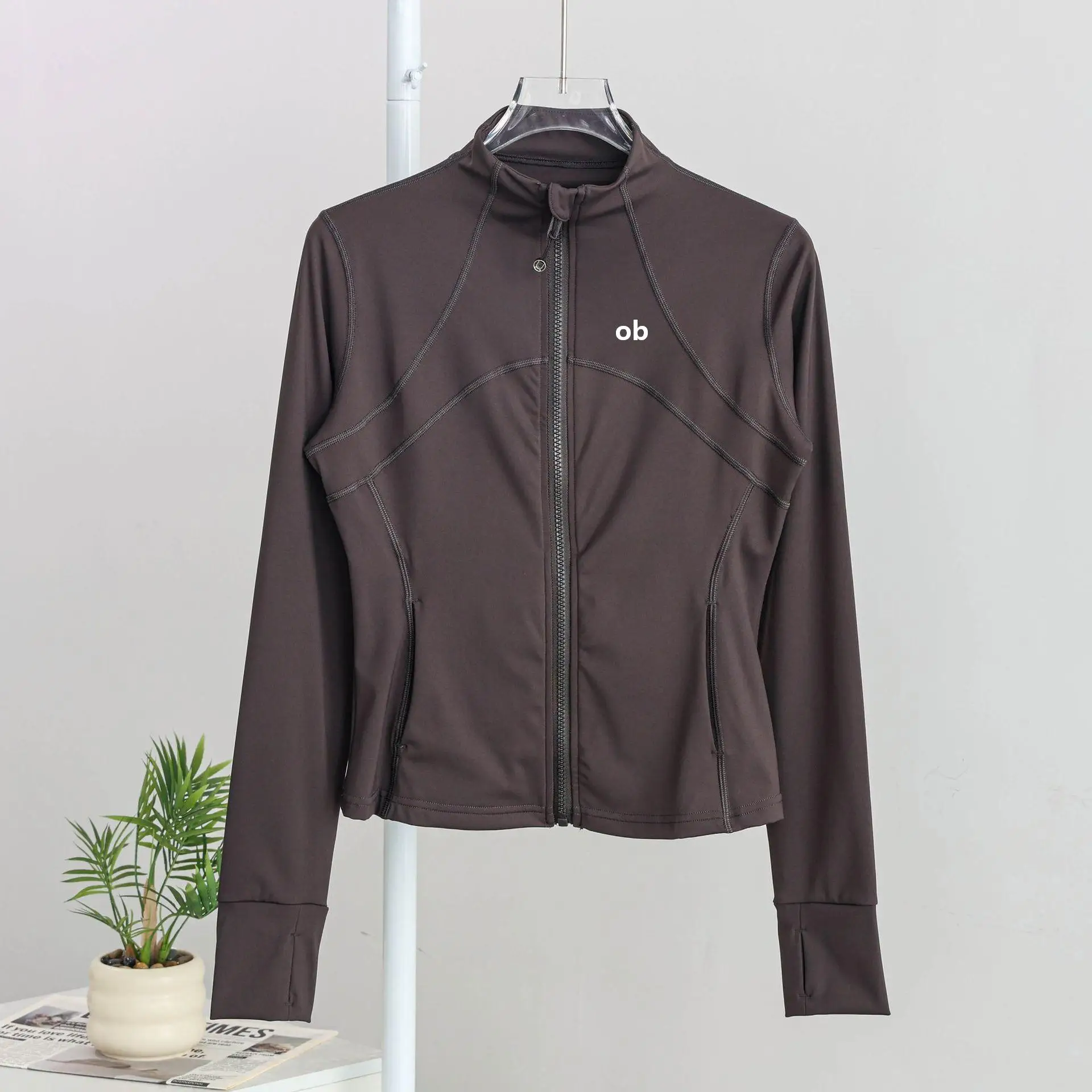 2026 Yoga Jacket Fitness Clothing Slimming and Shaping Pants Standing Collar Sports Long Sleeve Casual Running 3