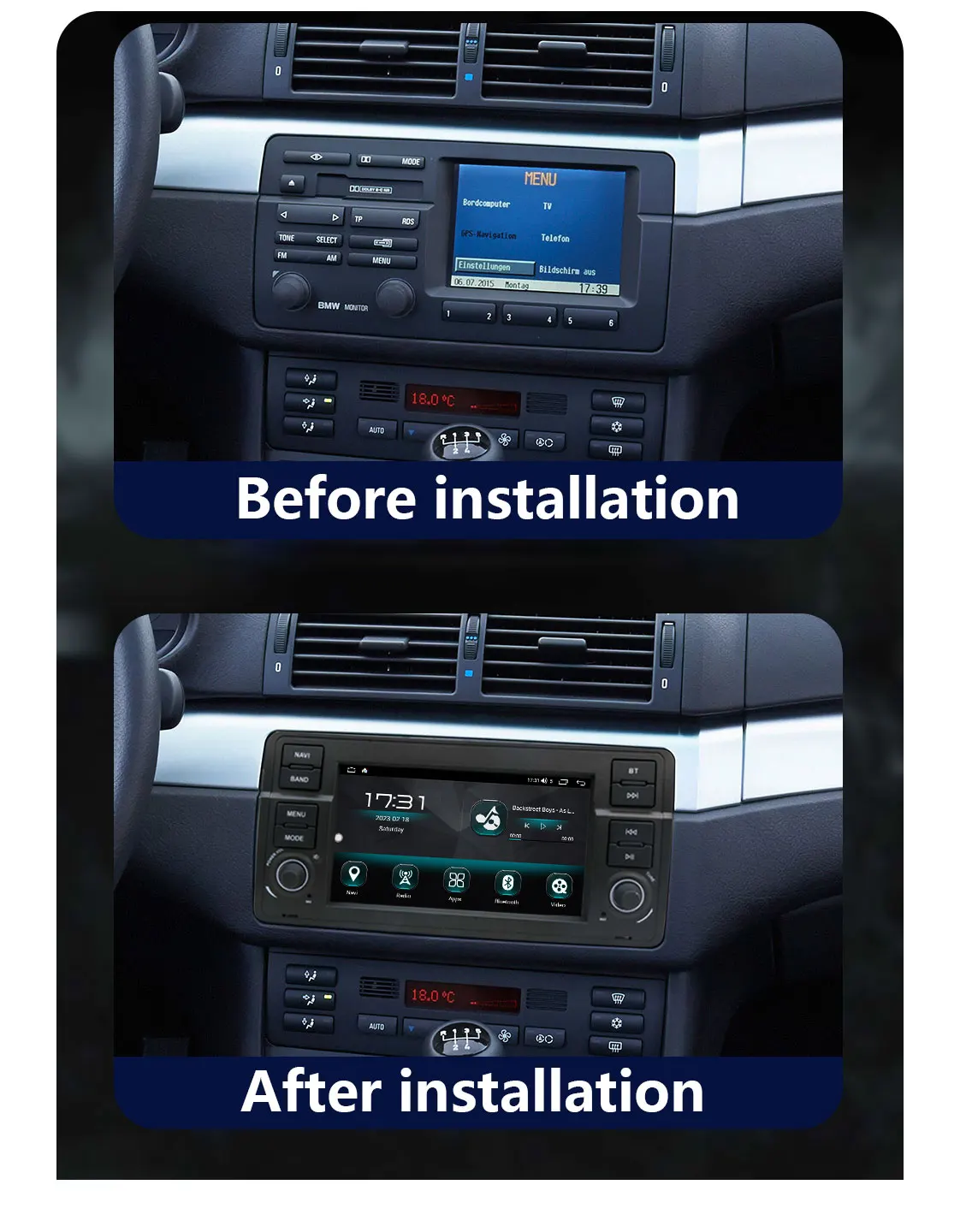 4G Wireless Carplay For BMW 3 Series E46 M3 Rover 75 MGZT 7 1998-2007 Car Unit Multimedia Android System GPS WIFI DSP Autoradio