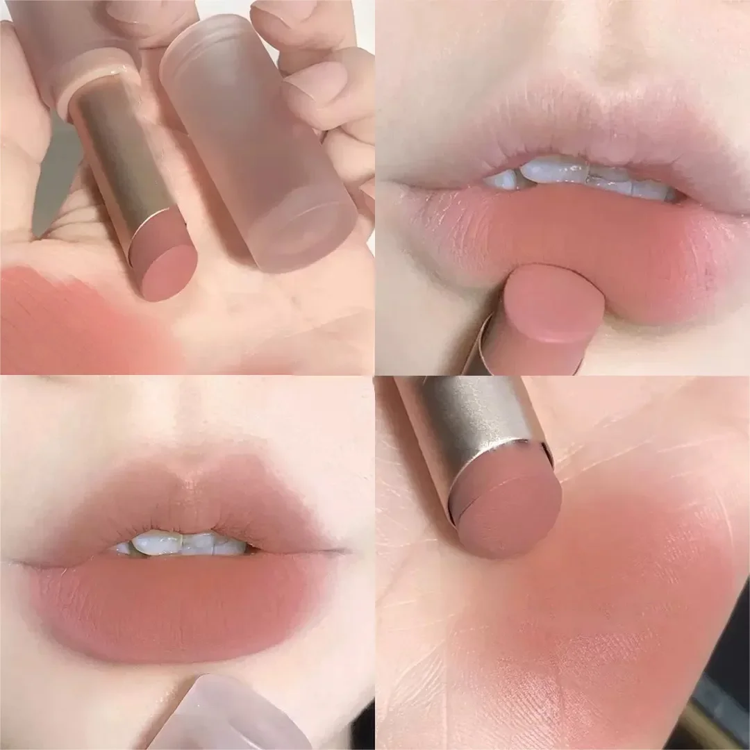 Nude Apricot Lipcolor Velvet Matte Lipstick Moisturizing Waterproof Long-lasting Pencils Lipgloss Lipstick Cosmetics Make-up