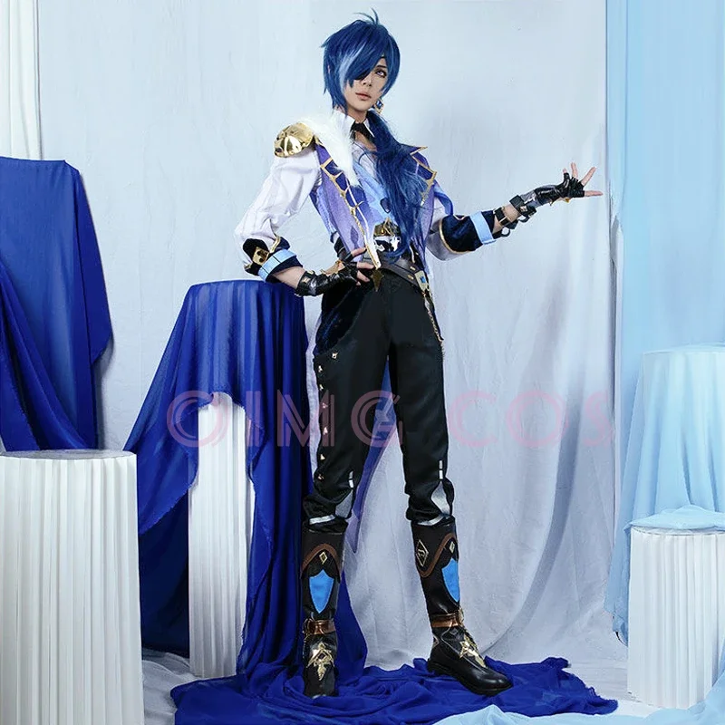 Genshin impact kaeya วิกชุดคอสเพลย์ผู้หญิงเครื่องแบบอนิเมะฮาโลวีนเครื่องแต่งกายคุณภาพสูงสำหรับผู้ชาย