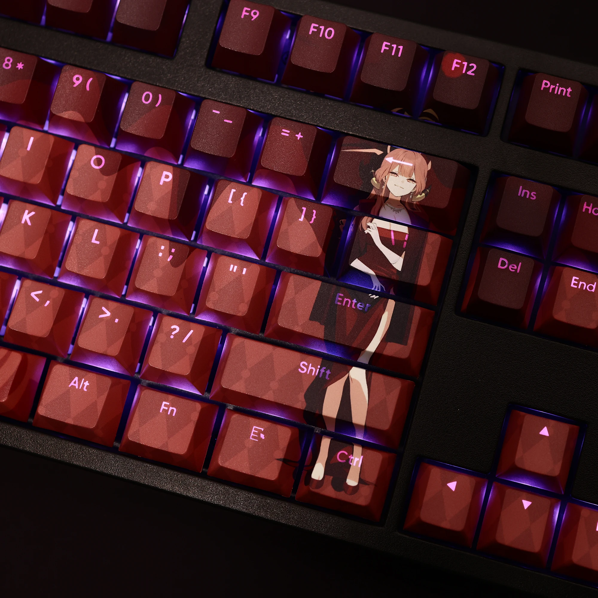 

Anime Series Keycaps Set The Animation Rikuhachima Aru Two-dimensional Role-playing Game RGB 108-Key Mechanical Keyboard Keycaps