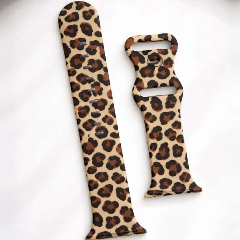 Leopardmuster-Armband für Apple Watch, 46 mm, 42 mm, 38 mm, 49 mm, 41 mm, 45 mm, 40 mm, 44 mm, Silikonarmband, iWatch Series 12, 11, 10, 9, 8, 7, 6, 5, 4, SE. – Detail 11