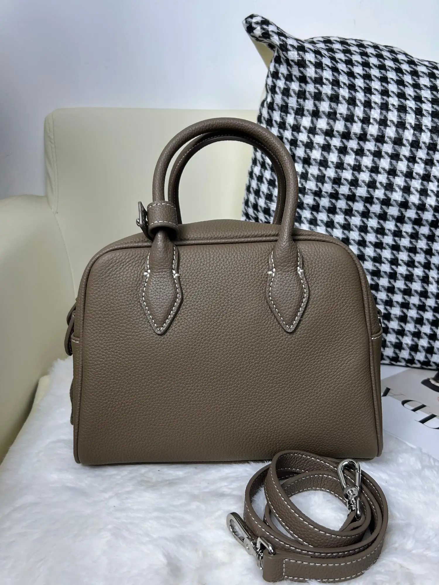 

Большая сумка для боулинга Capaci, женская сумка из натуральной кожи, пригородная сумка через плечо, сумка Boston Bag