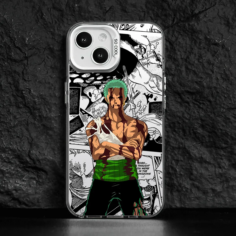 Cool R-Roronoa Zoro Anime Phone Case For Samsung Galaxy S24 S23 S22 Plus Ultra FE A71 A55 A54 A53 Laser Cover