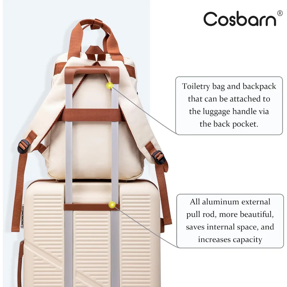 حقيبة حمل ABS خفيفة الوزن مقاس 22 × 14 × 9، حقيبة سفر مقاس 20 بوصة معتمدة من شركة الطيران مع عجلات، حقيبة سفر للتعبئة الفعالة #4