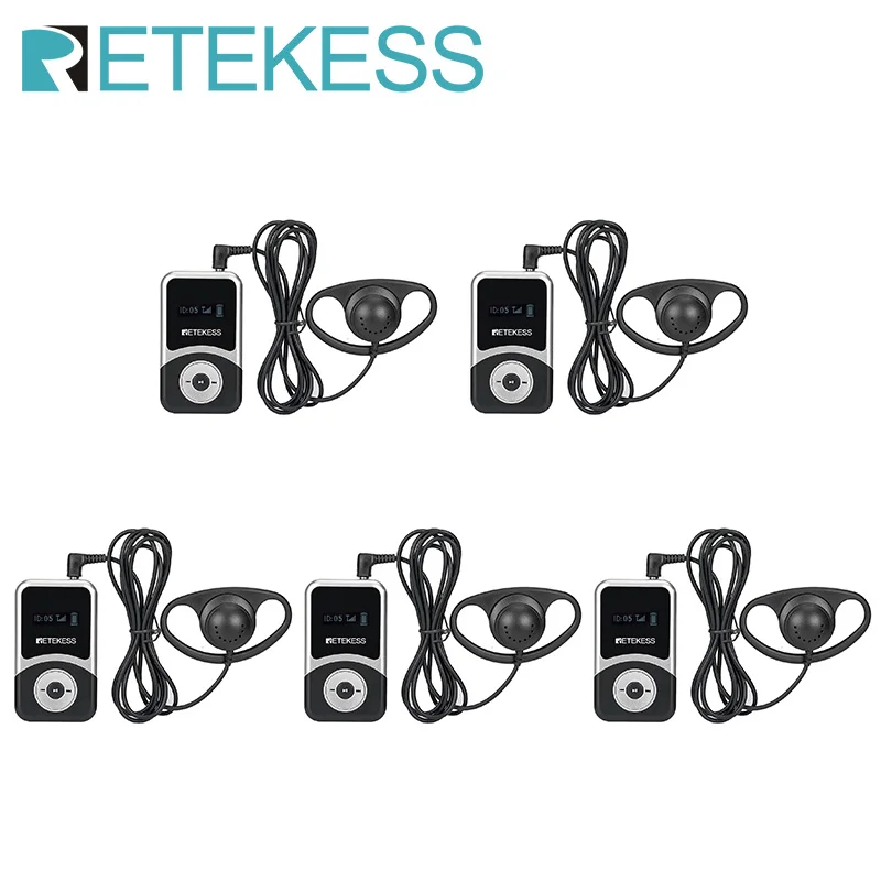 

Retekess T131S 5 Receivers Wireless Tour Guide System For Excursion Church Conference Training Museum Translation Riding Factory