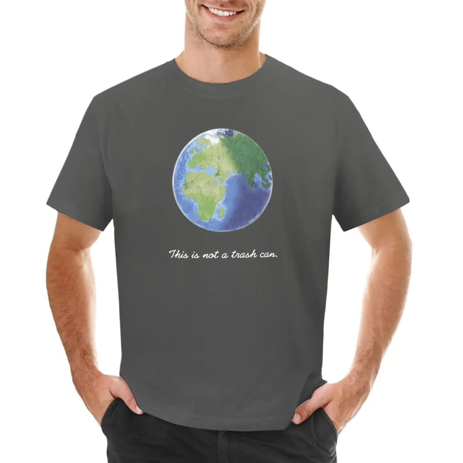 This is not a trash can T-Shirt plus size tops Short sleeve tee plain t shirts men