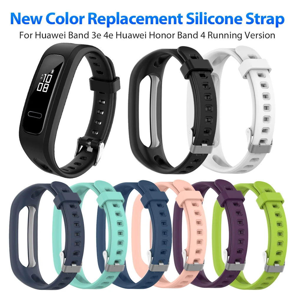 For Huawei Band 3E & 4E Wrist Strap For Honor Band 4 Running Version Smart Wristbands Watch Accessories Soft Silicone Bracelet