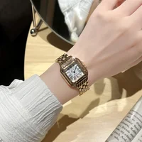 New Women Watch Light Luxury Brand Business Gold Stainless Steel Ladies Fashion Quartz Watches Female Clock Bracelet Wristwatch 6