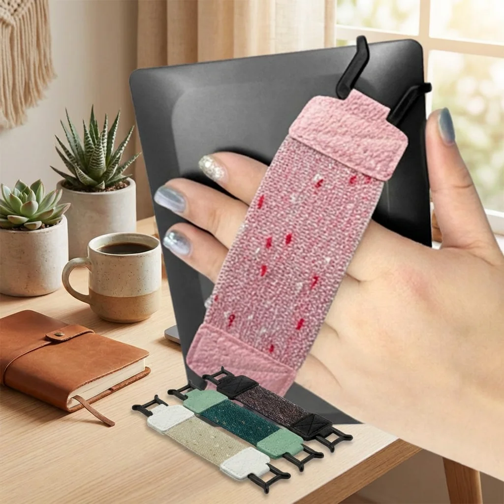 Glittery Tablet Hand Strap PU Leather Non-slip EReader Holder Security for Kindle/Kobo/Voyaga/Lenovo/Sony 6-8" E-Book Tablet