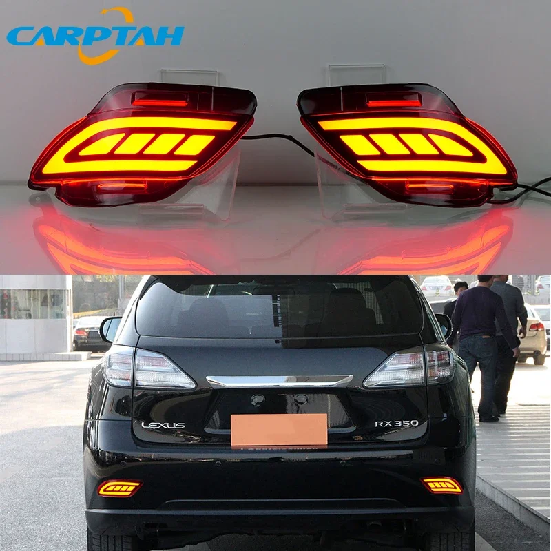 Car LED Rear Bumper Lamps For Lexus RX 2009 - 2012 2013 0214 2015 Fog Lamps Brake Turn Signal Reflector Indicators Taillights