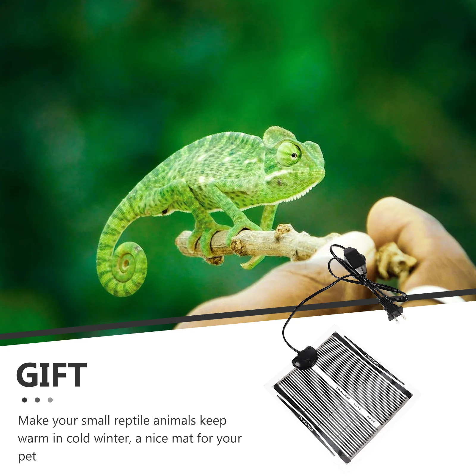 Reptile Heating Pad Plug Reusable Safety Heating Mat Reptile Tank Liner Small Pet Warming Cushion Electric Heated Mat