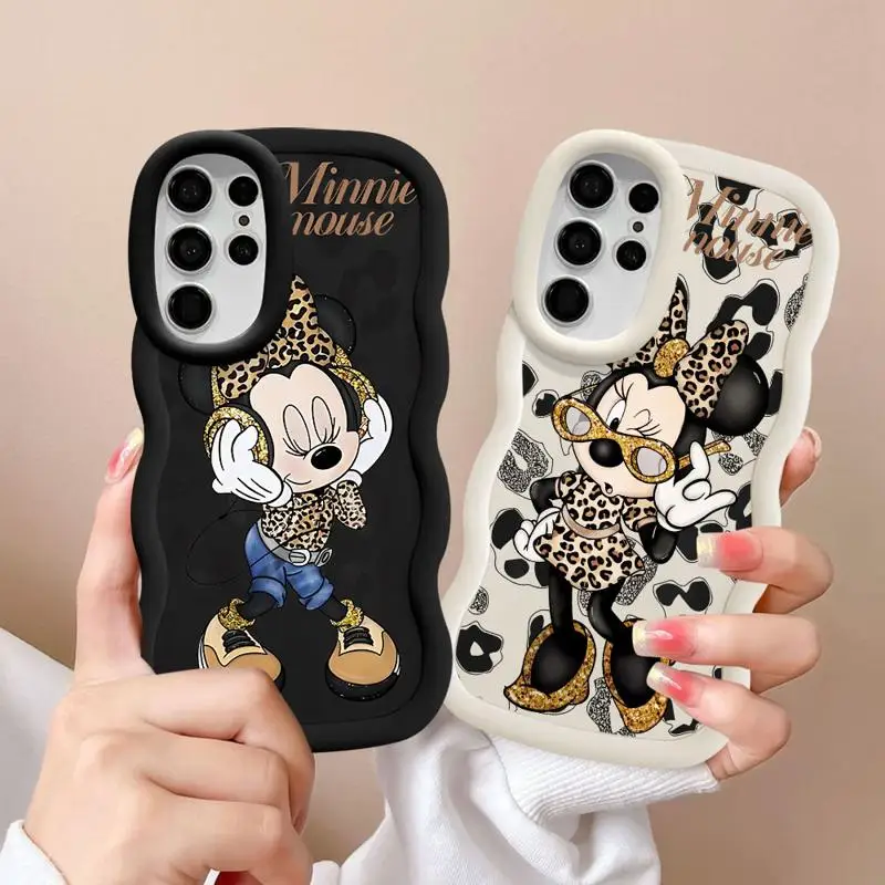 Disney Mickey Minnie Phone Case for Samsung Galaxy  S21 S22 S23 FE S24 Ultra A22 A23 A24 A25 A32 A33 A53 A52 A54 Waves Shell