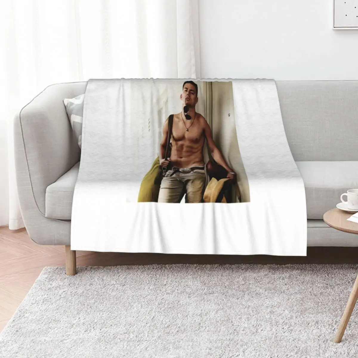 

CHANNING TATUM SHIRTLESS Throw Blanket Summer halloween Soft Beds for sofa Blankets