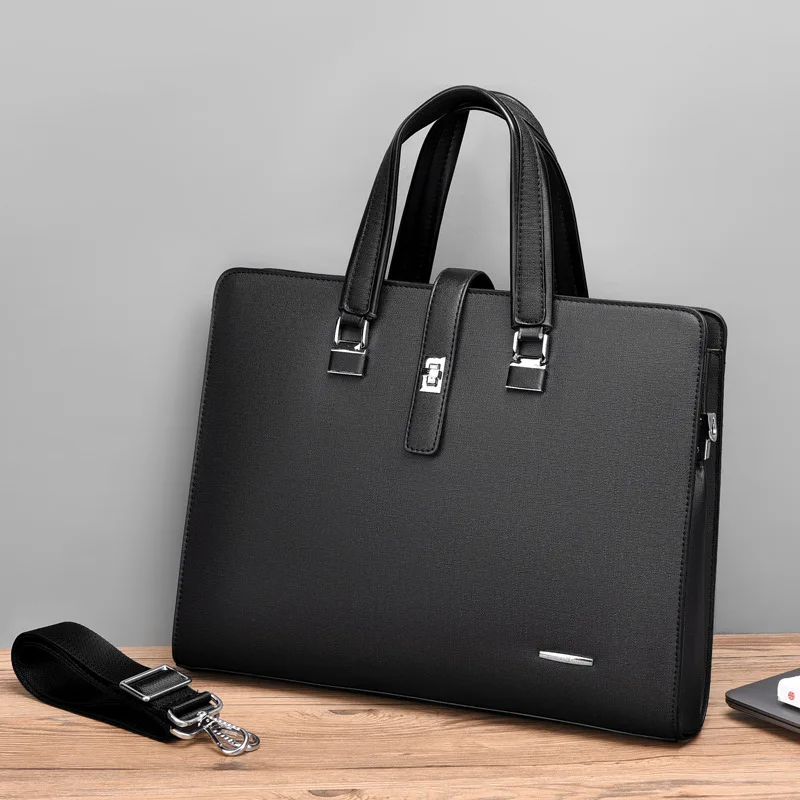 

Business Commuter Laptop Bag Men Large Capacity 15 inch Briefcase Men Handbags Luxury PU Leather Crossbody Bags Male Satchels