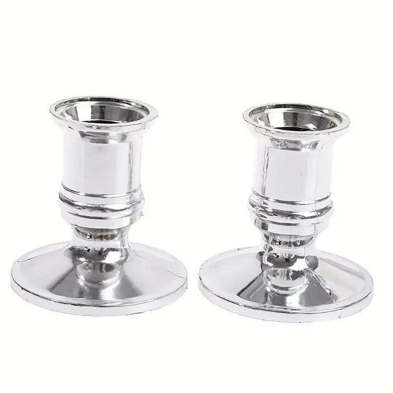 6pcs Taper Candle Holders Candlestick Silver Gold Rod Wax Base for Wedding Party Festival Candlestick Home Decor Candle Holders