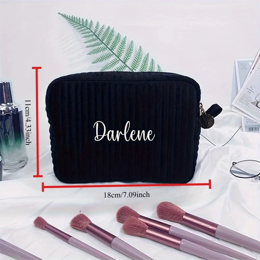 حقيبة تخزين المكياج ذات الاسم المخصص - مثالية للاستخدام في الهواء الطلق والسفر والعمل واللياقة البدنية، ومنظم أدوات المكياج اليومي، مثالية