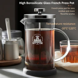 Caffettiere French Press Caffettiera ad alto contenuto di borosilicato Pentola multifunzione con filtro 350ML-600ML Accessori per caffè