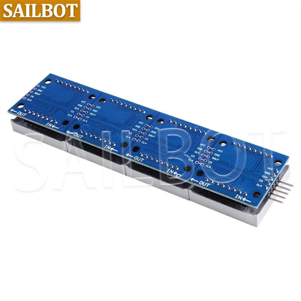 وحدة MAX7219 Dot Matrix 32x8 4 في 1 وحدات عرض LED محرك مع أسلاك 5Pin لـ Arduino Raspberry Pi