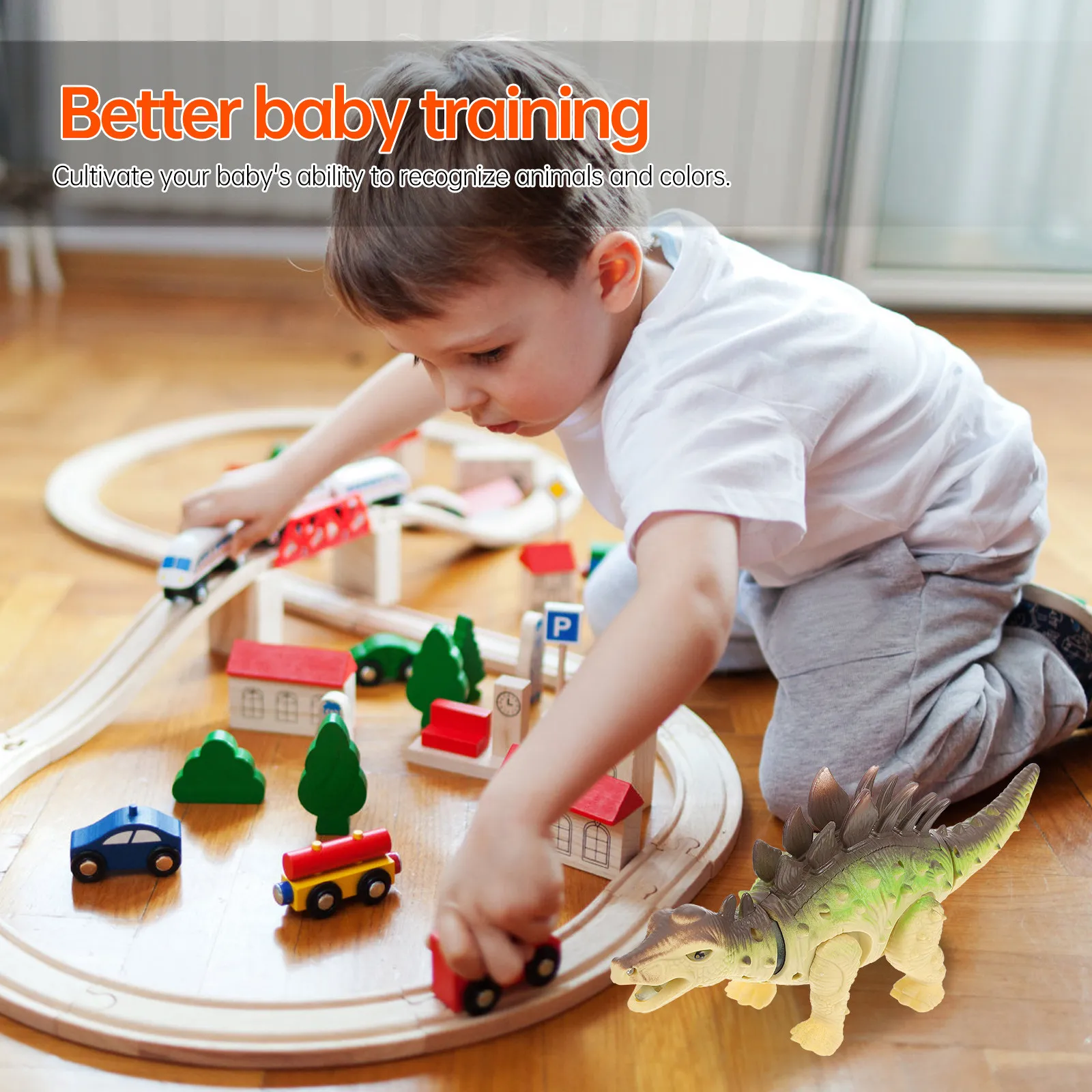 

1Pcs Electric Dinosaur Luminous Voiced Walking Universal Plaything Early Learning Recognition Educational Children Playtime Fun