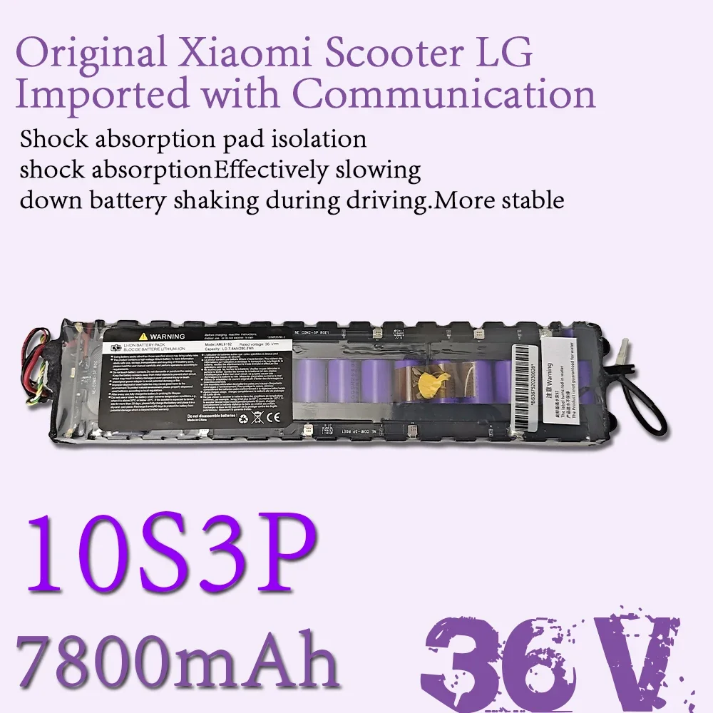 

10S3P 36V 7800mAh scooter battery pack suitable for Mi Jia M365, electric scooters, BMS board waterproof Bluetooth communication