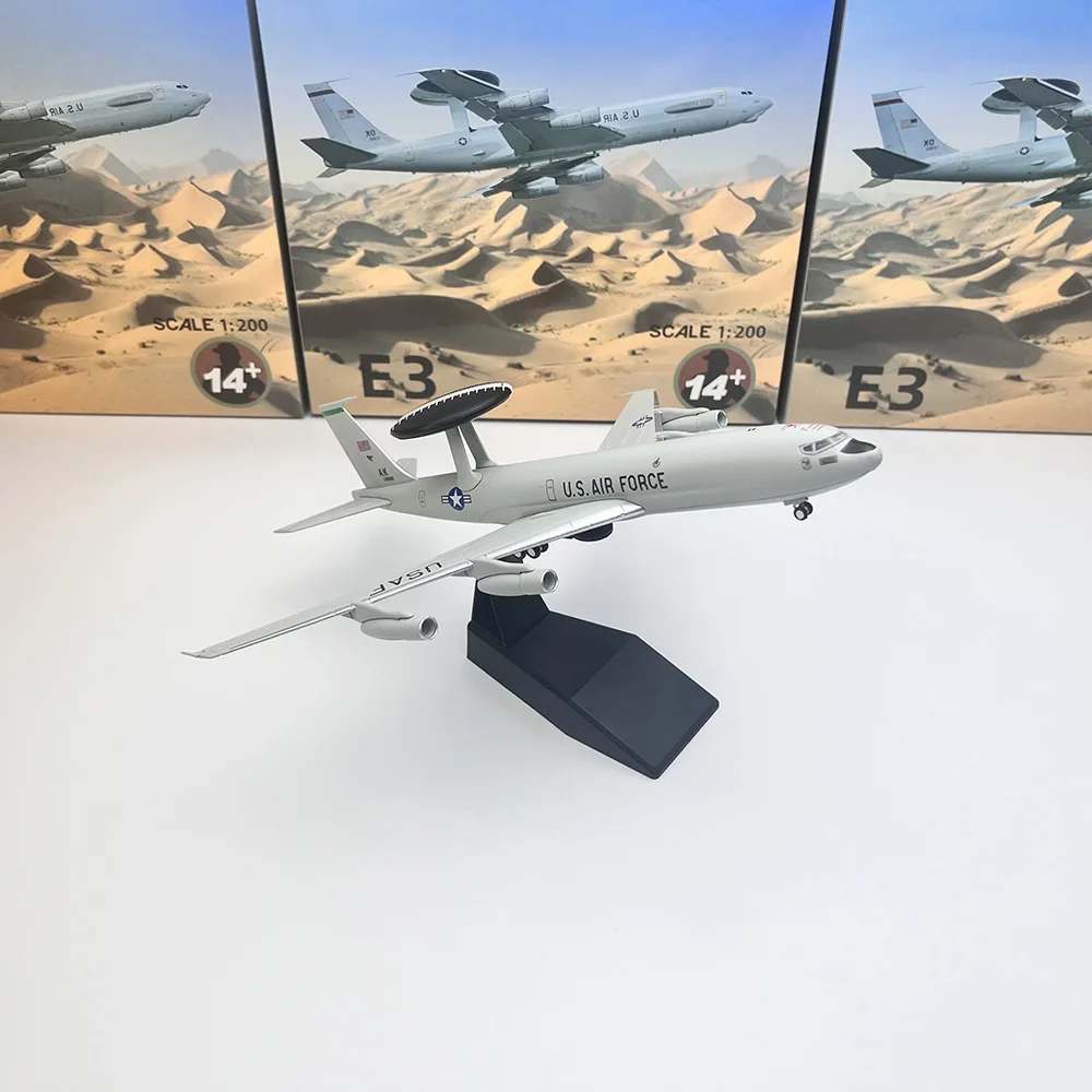 1/200 Schaal E3 Vliegtuig Diecast Afgewerkt Statisch Vliegtuig Model E-3 Sentry AWACS Vroege Waarschuwingsvliegtuigen Metalen Speelgoed Collectie Gift
