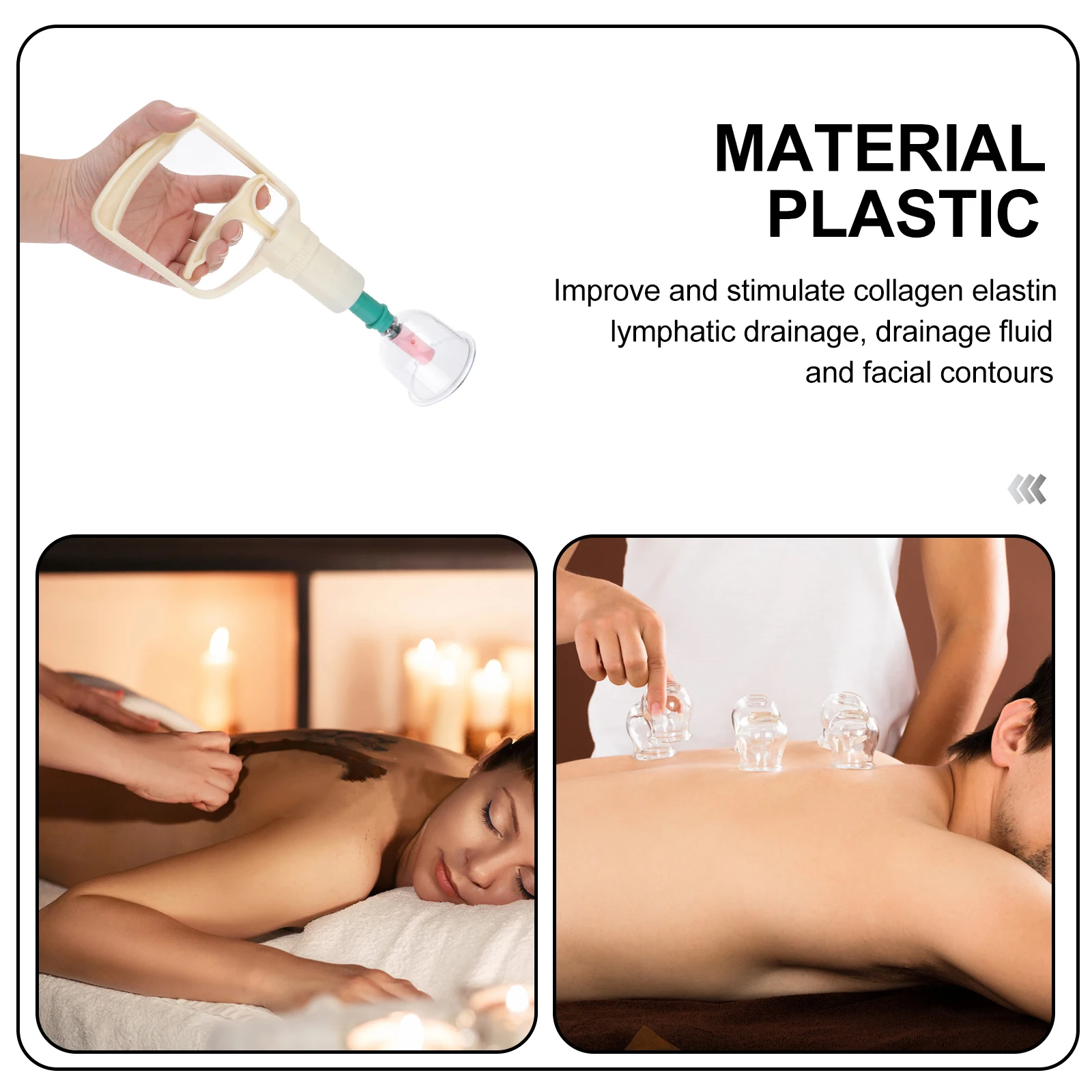 

1 Set Premium Device Set Portable Strong Suction Body Face Arm Leg Massage Tool Reusable Home Cupping Therapy Kit Body Facial