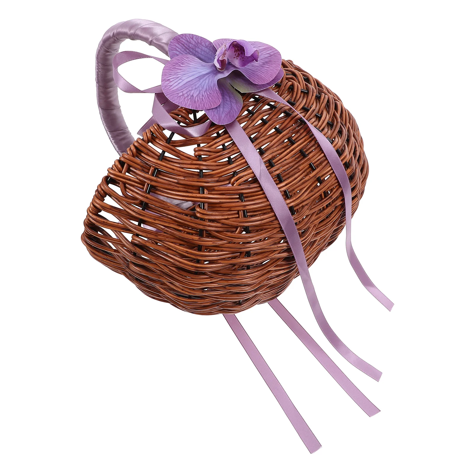 

Woven Flower Basket Rustic Wedding Bride Storage Container Handheld Small Gift Party Supplies Baskets for Wedding Religious