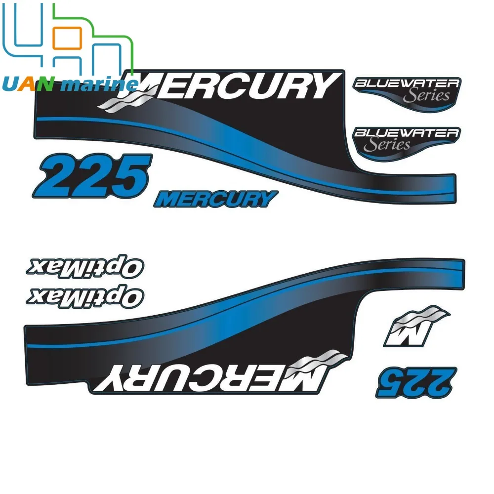 

Mercury Outboard 225hp Rear Port Side Starboard Decals Set 824105A00 855408A99