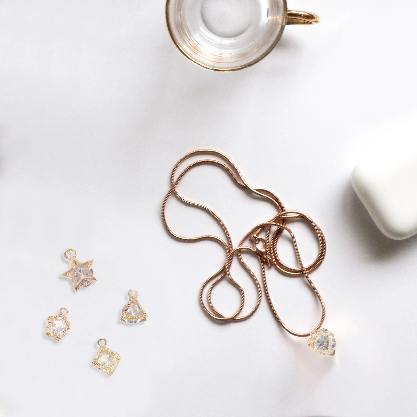 90Pcs Cubic Zircon Alloy Pendants DIY Jewelry Accessories for Necklace Earrings Bracelet Charms Shiny DIY Material