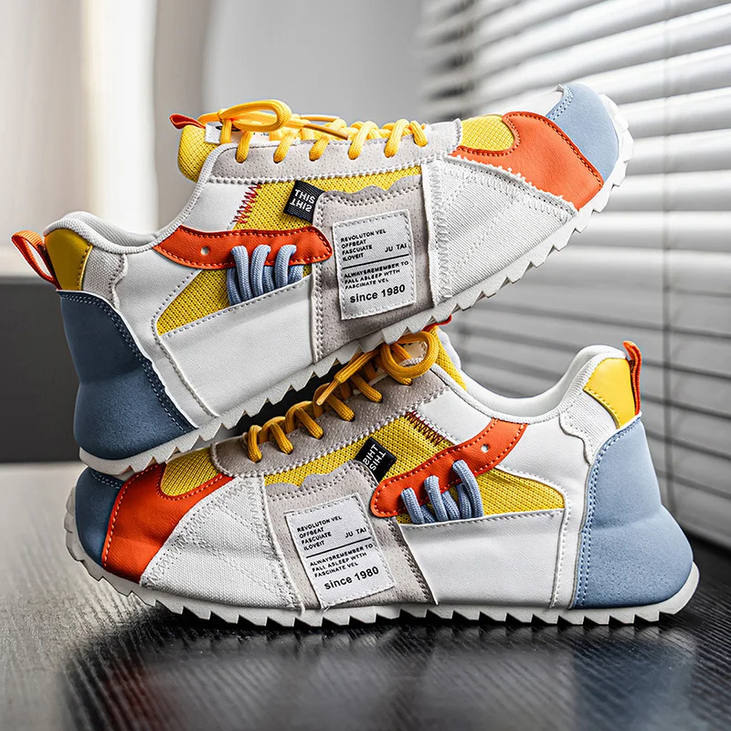 YRZL Men Sneakers Comfortable Walking Shoes Platform Breathable Casual Sports Sneaker Men Training Shoes Trekking Men's Sneaker