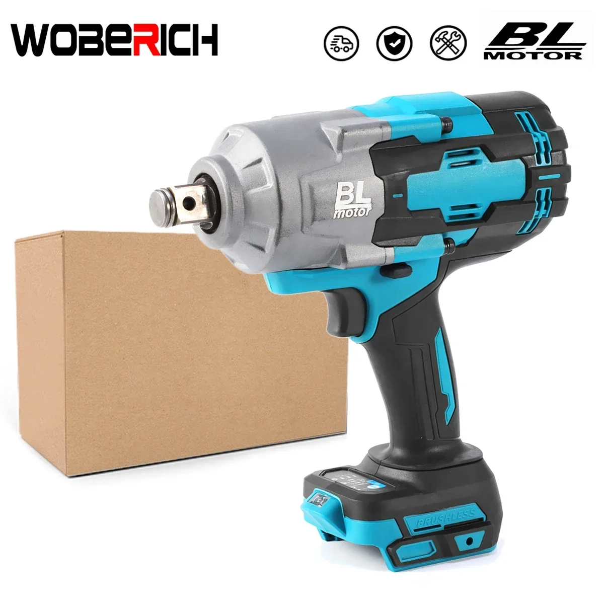 

2100N.m Brushless Electric Impact Wrench 3/4 inch Socket Wrench High Torque Cordless Driver Tool for Makita 18V Battery