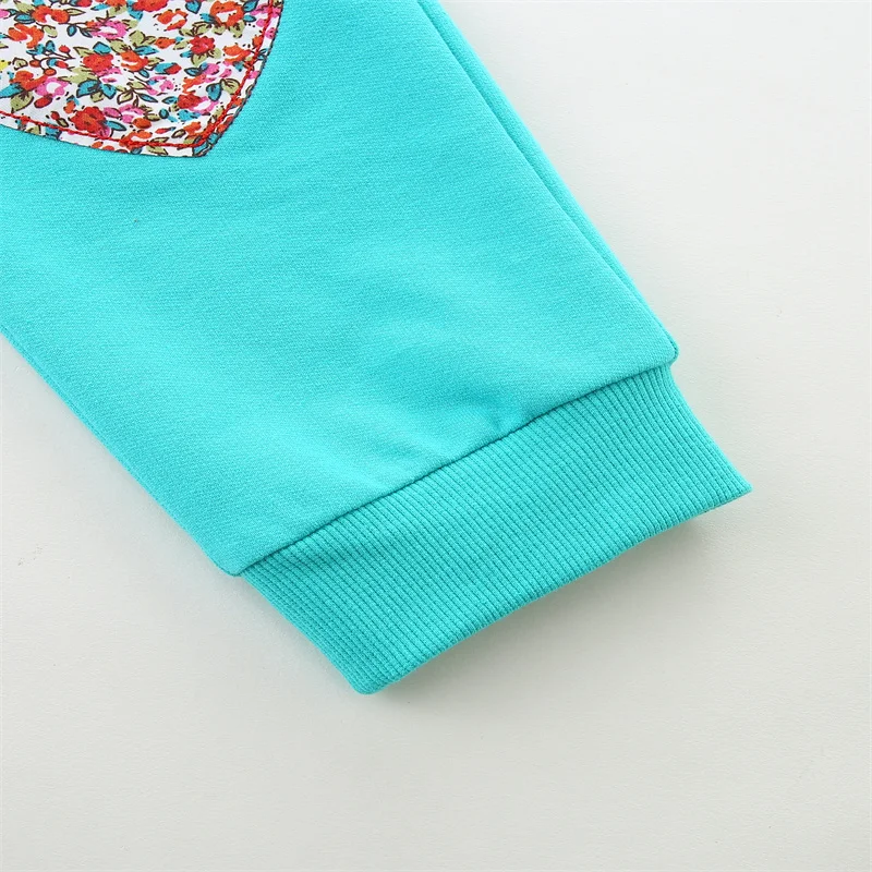 Hearts Embroidery 2-7T New Arrival Floral Girls Sweatpants Autumn Children's Trousers Fashion Long Pants Kids Full Length Pants