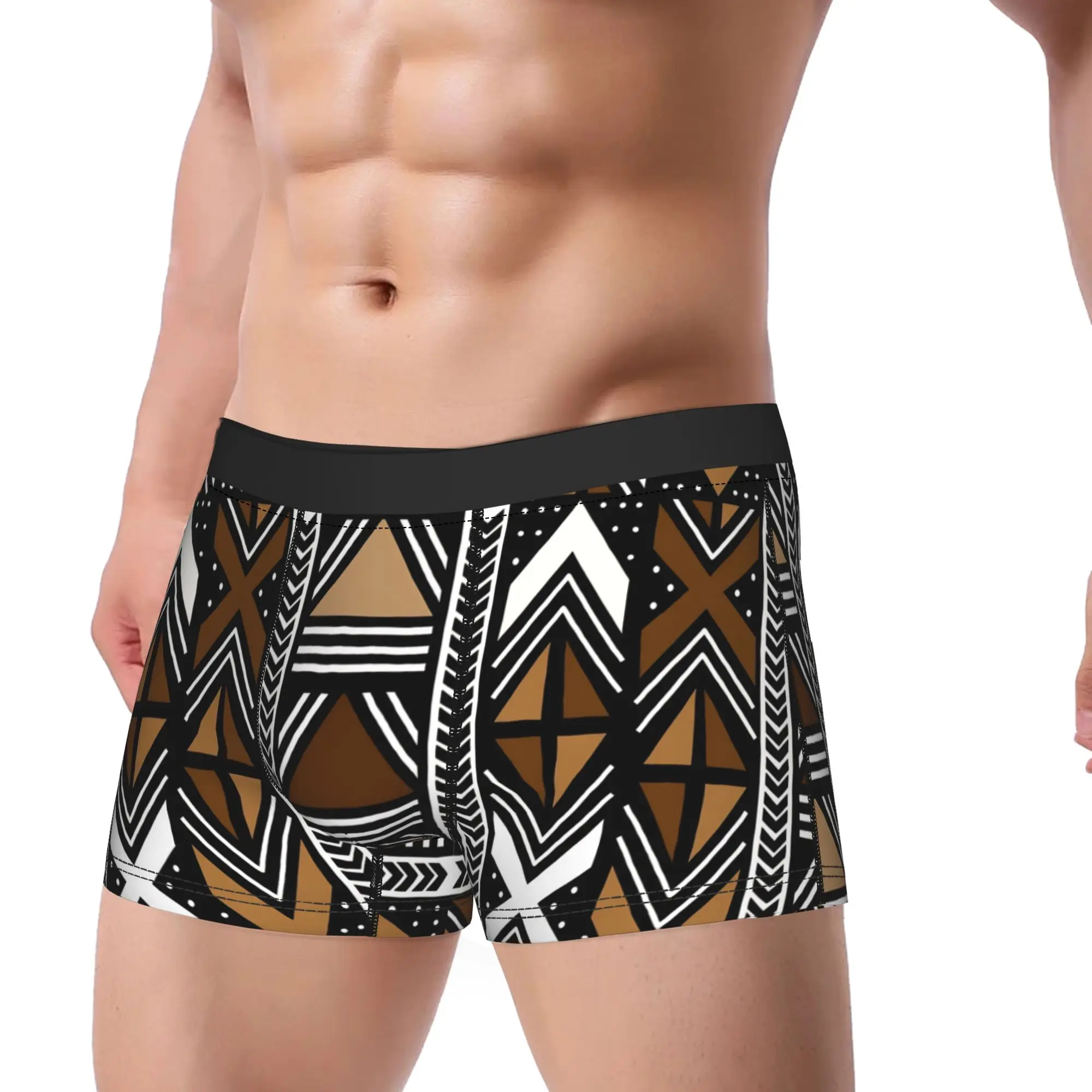 Imperial African Mud Cloth Bogolan Underwear  Breathable Underpants Printing Shorts Briefs For Man Pouch Plus Size Trunk