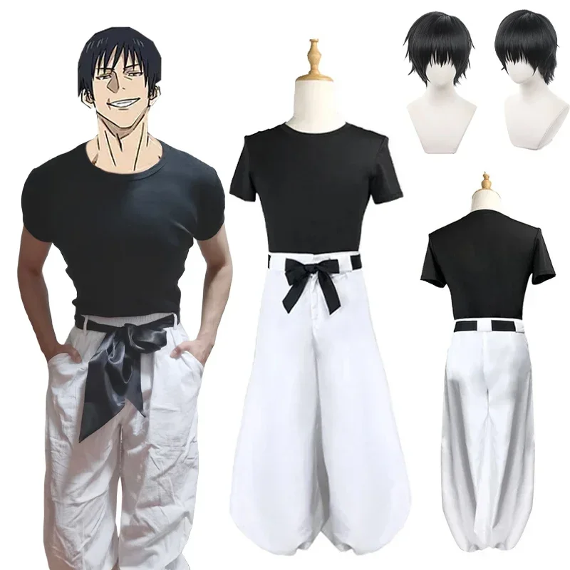 Jujutsu Kaisen Toji Fushiguro Cosplay Costume Anime Fushiguro Toji Cosplay Uniform Top Pants Suit Halloween Costume for Men