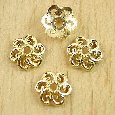 

50pcs 12x10mm gold tone flower spacer beads H0166