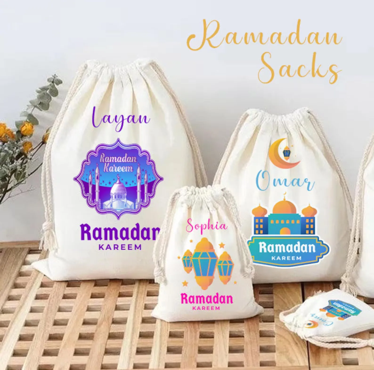 Personalized muslim gifts, Eid and Ramadan Gift Bags For Kids, Ramadan, Eid Mubarak Gift Bags / Ramadan Gift Bag Sacks