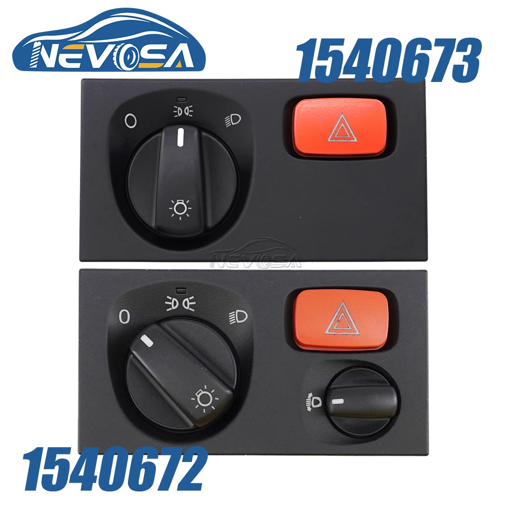 

NEVOSA 1540673 1540672 For SCANIA P G R T-Series F K N Headlight Head Control Switch Hazard Lamp Light Warning Button Knob Panel