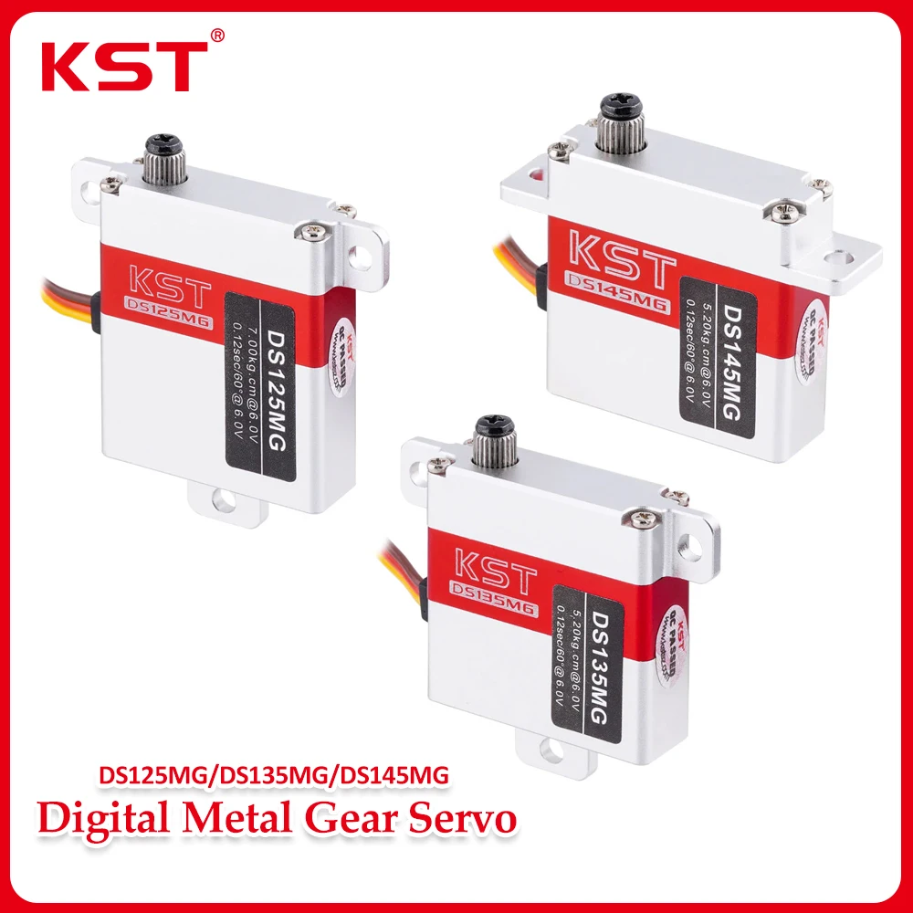 

KST DS125MG /DS135MG/ DS145MG Metal Gear Digital Wing Servo 10mm 5.2/7Kg for Fixed-wing FPV Drone Helicopter Airplane RC Models